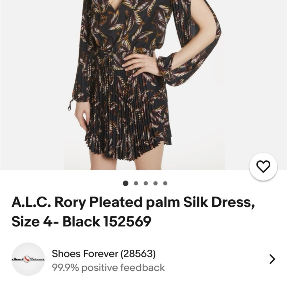 A.L.C Elegant Black and Brown Patterned Dress - Picture 3 of 6